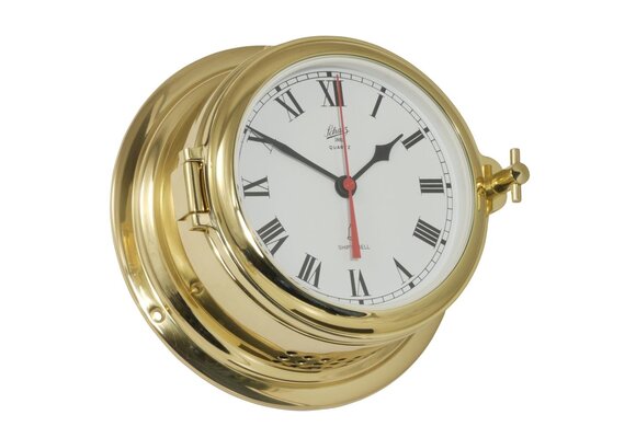 Schatz - Klok quartz Midi messing Ø155 mm glazenslag (Romeinse cijfers)