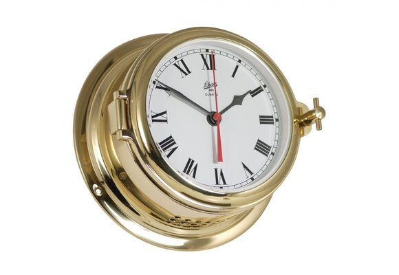 Schatz - Klok quartz Midi messing Ø155 mm (Romeinse cijfers)