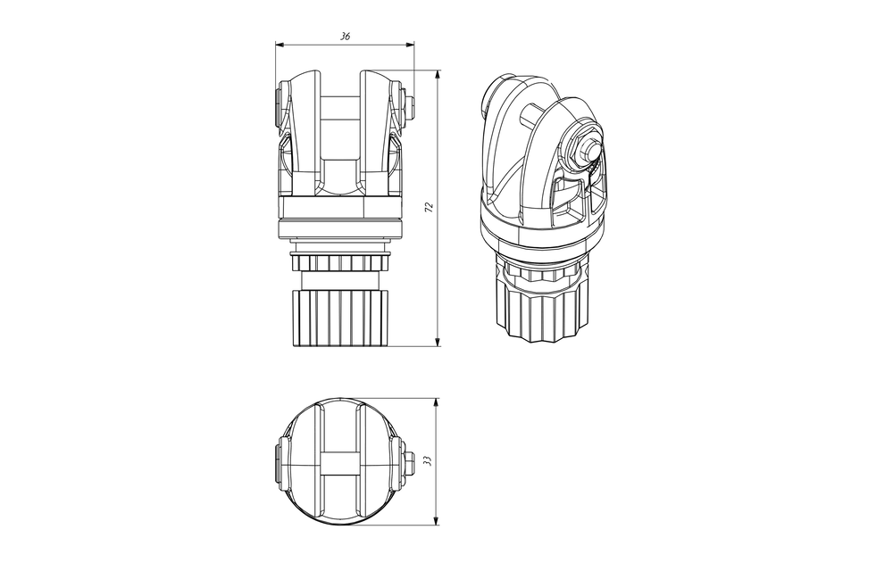 Borika - Adapter voor bevestigen eindstuk biminitop