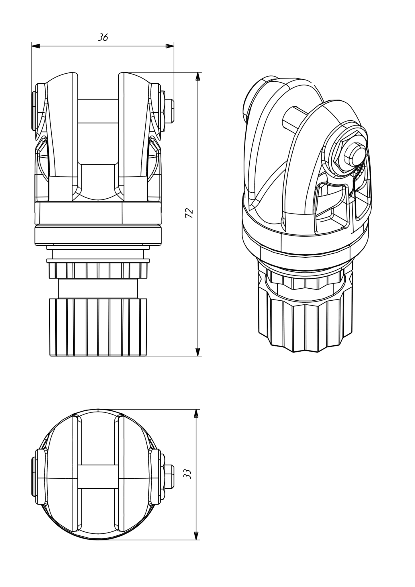 Borika - Adapter voor bevestigen eindstuk biminitop