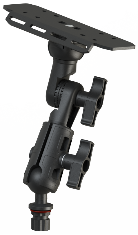 Borika - Montageplaat met vertelbare steun en bal scharnier voor schermen 9" tot 12"