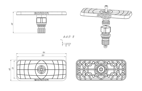 Borika - Montageplaat voor schermen 7" tot 9"