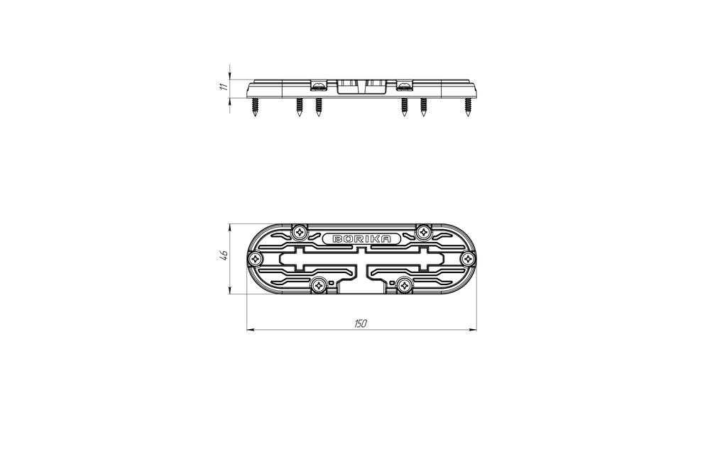 Borika - Track voor t-bolt montage 150mm