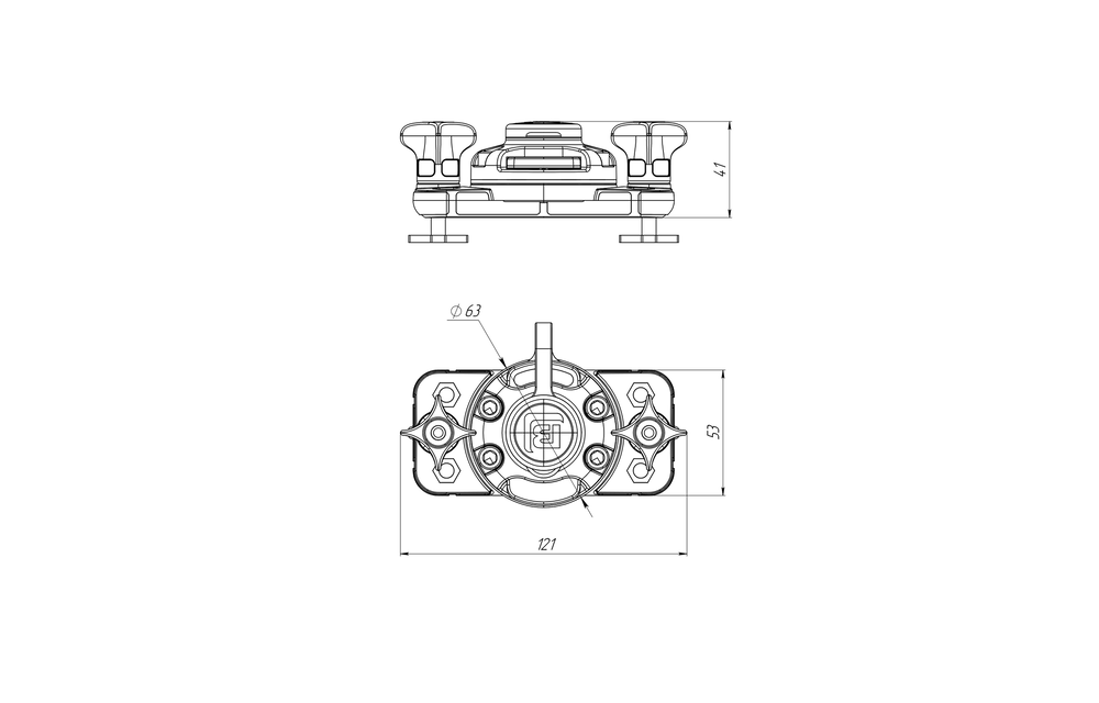 Borika - T-bolt bevestigingsadapter ondermontage