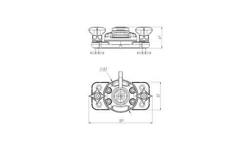 Borika - T-bolt bevestigingsadapter ondermontage