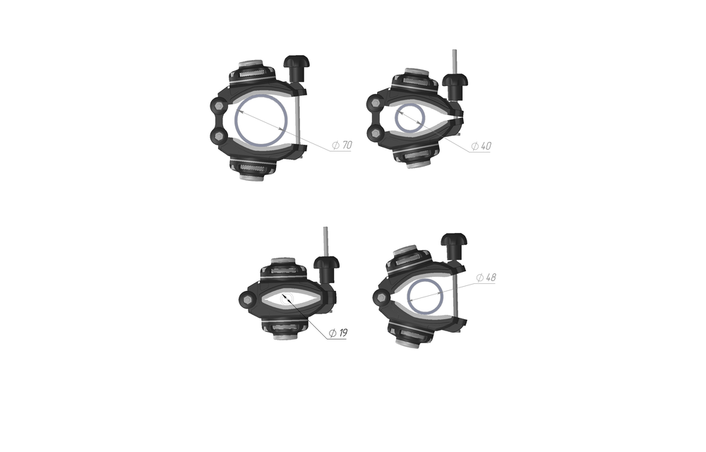 Borika - Montage voet dubbel klemmontage