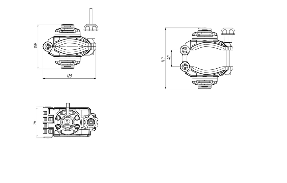 Borika - Montage voet dubbel klemmontage