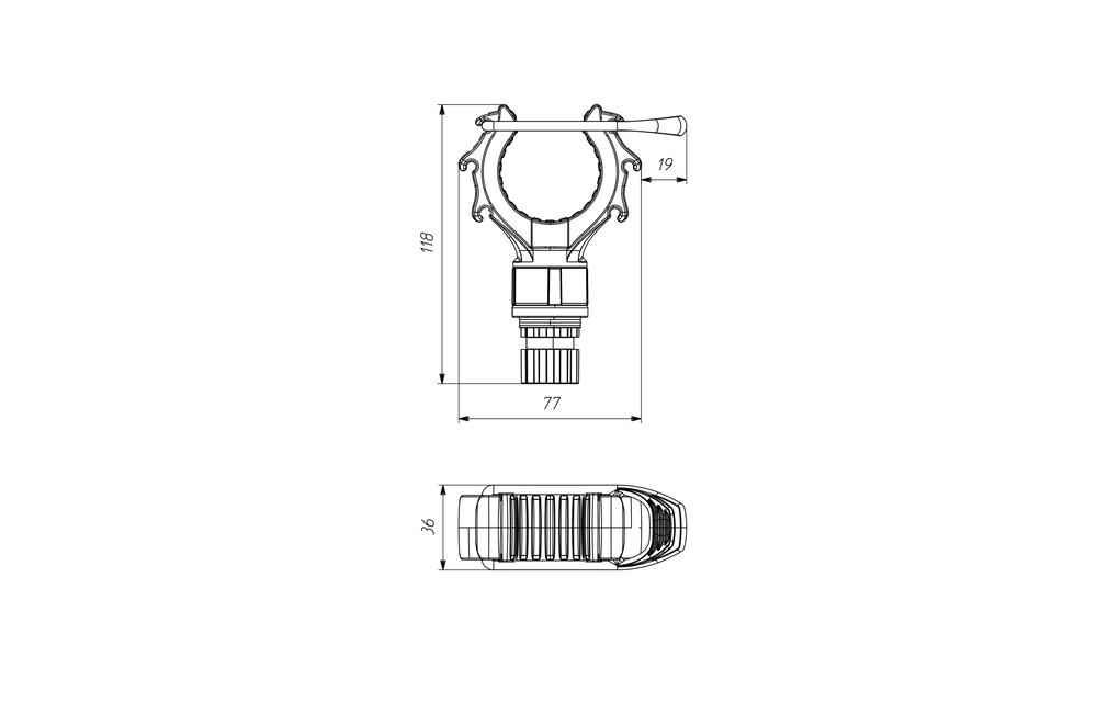 Borika - Universele houder met elastische sluiting Ø15 tot 50mm