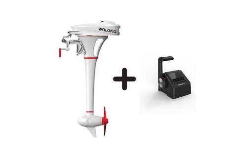 Wolong Elektrisch buitenboordmotor  - Flowstar 1.5 langstaart met afstandsbediening en accu