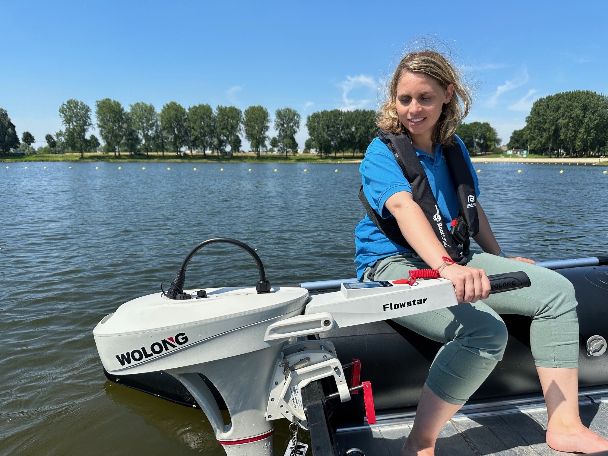 Wolong Elektrische buitenboord motor - Flowstar 1.0 kortstaart met knuppel/accu