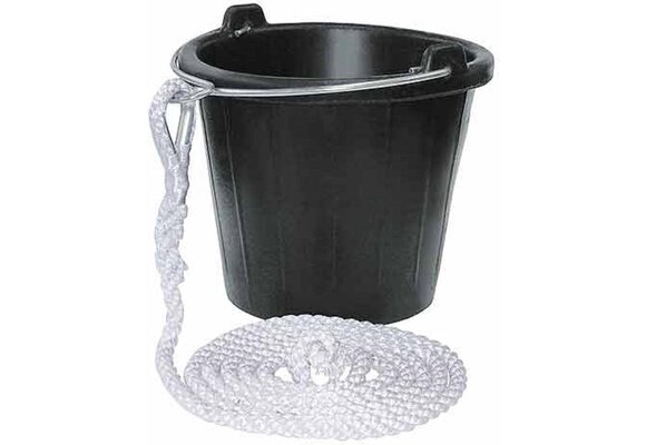 Puts / emmer rubber 8 liter met 3 meter lijn