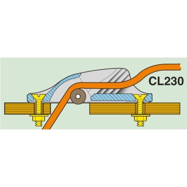 Clamcleat Rollercleat voor 3-6mm lijn model CL230AN Aluminium