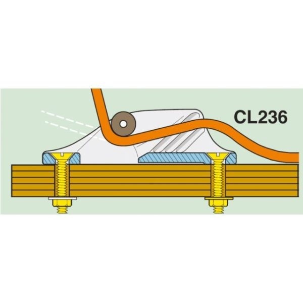 Clamcleat Rollercleat voor 3-6mm lijn model CL236 (prijs per 10 st.)
