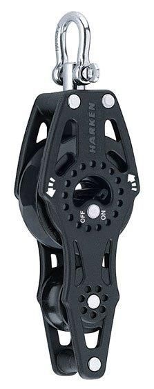 Harken Carbo Vioolblok met hondsvot en rate l- 75 mm