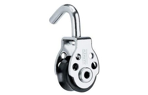 Harken 1-schijfsblok met inhaak  16 mm