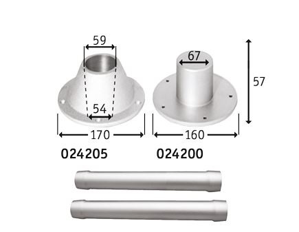 Allpa Aluminium bladsteun voor afneembare tafelpoot