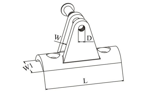 Talamex Buiskapbeslag RVS dekplaat hol 90° met schroef