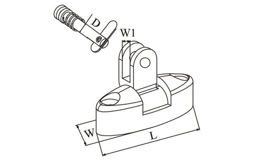 Talamex Buiskapbeslag RVS dekscharnier met dropnose pin