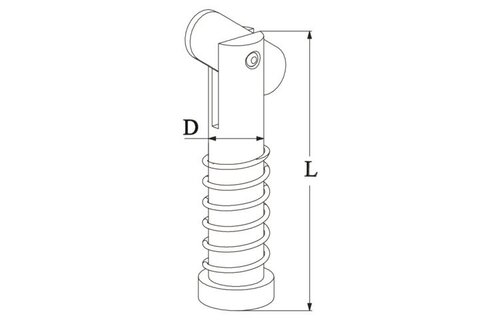 Talamex Borgpen rvs met veer en dropnose