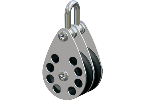 Antal RVS 316 block serie 65, kogelgelagerd, double block