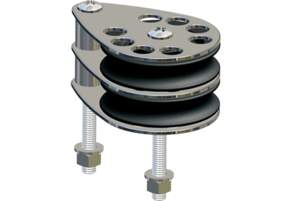 Antal RVS 316 block serie 65, kogelgelagerd, double deck block