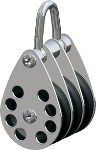 Antal RVS 316 block serie 65, kogelgelagerd, triple block