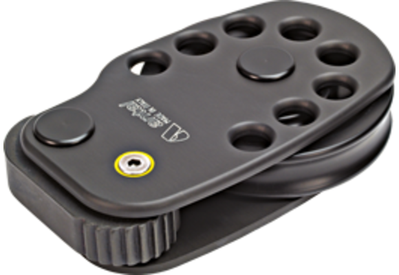 Antal Aluminium single dekblok met stopper, Ø65mm schijf voor Ø6-12mm lijn, SWL 800kg, links