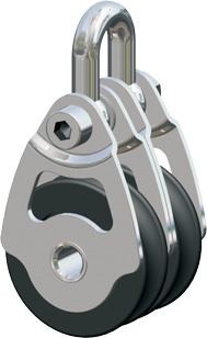 Antal RVS 316 mini block serie 34x6, kogelgelagerd, double block