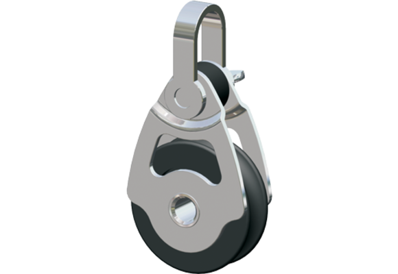 Antal RVS 316 mini block serie 34x6, kogelgelagerd, shackle block