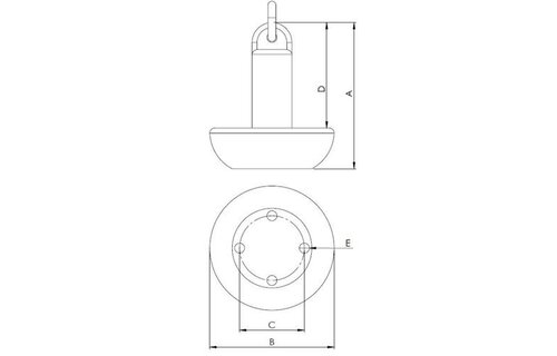 Hollex anker mushroom 3kg PVC gelamineerd rood