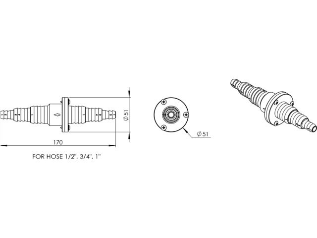 Slangtule met terugslagklep 13-25mm