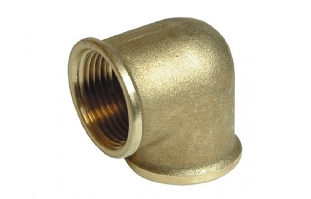 Messing Bocht 90° graden met 2x binnendraad