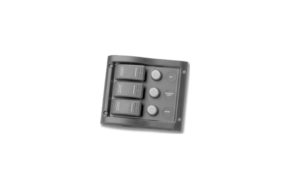 Allpa schakelpaneel 12V 3-schakelaars & LED-indicators autom. zekeringen (5A 10A 15A)
