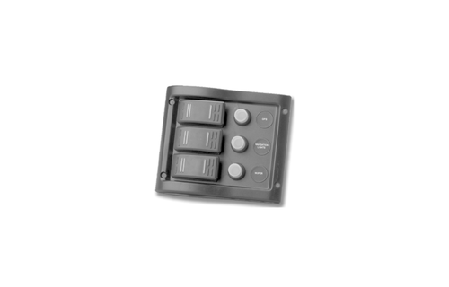 Allpa schakelpaneel  12V  3-schakelaars & LED-indicators  autom. zekeringen (5A  10A  15A)