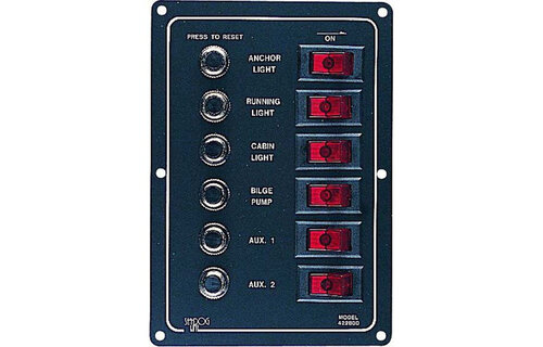 Allpa Aluminium schakelpaneel 12V verlichte schakelaars