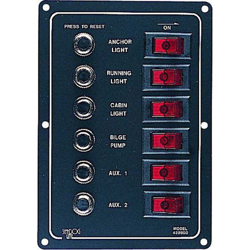 Allpa Aluminium schakelpaneel 12V verlichte schakelaars