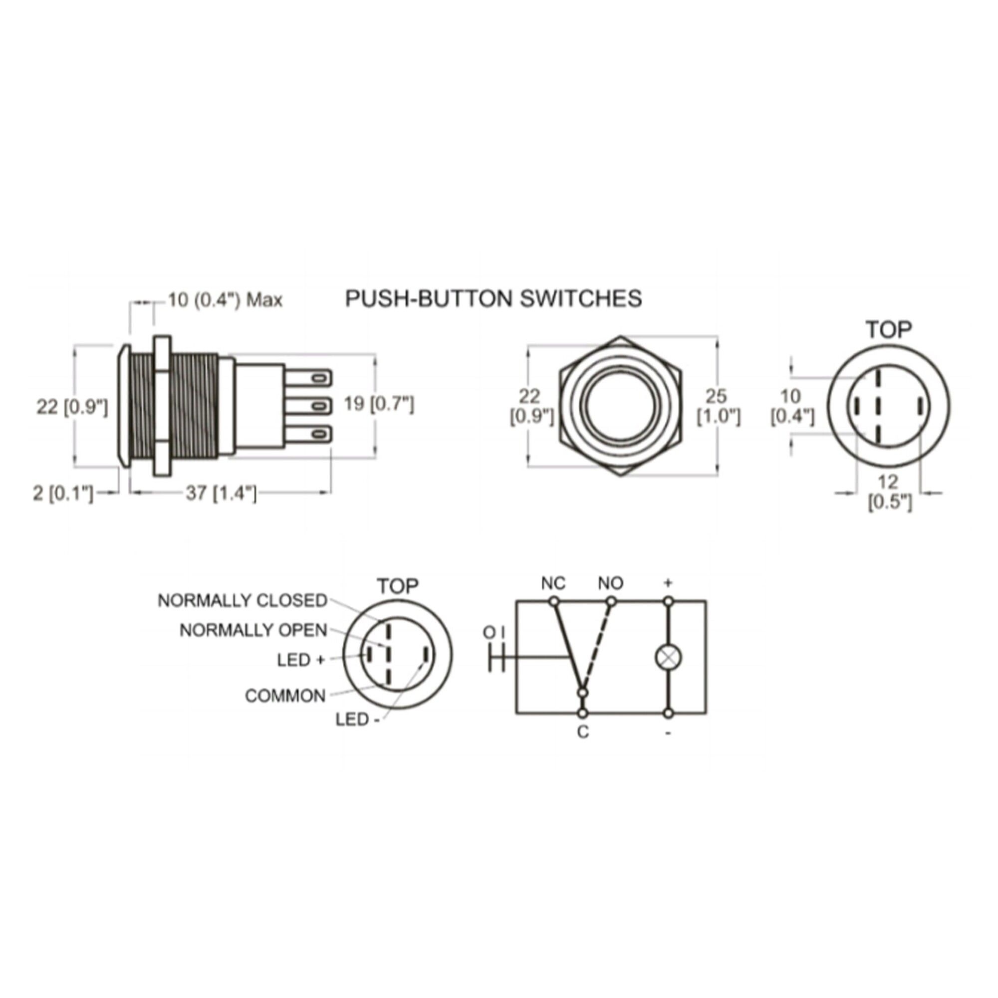 BEP drukschakelaar met verlichting