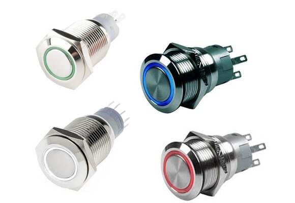 Hollex drukknop met LED