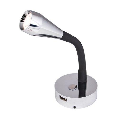 Båtsystem Wandlamp LEIA SX1 USB Chroom/Zwart