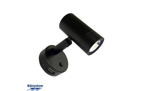 Båtsystem Leeslamp MiniTube D4 met USB zwart