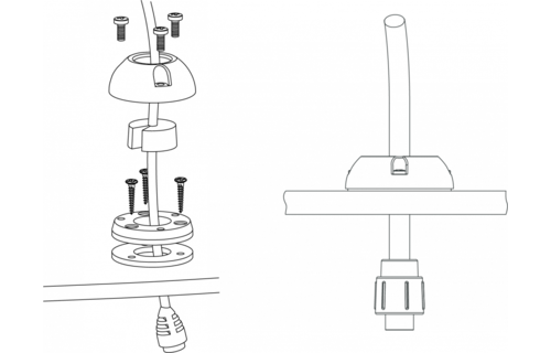 Scanstrut waterdichte dekdoorvoer verticaal - ZWART