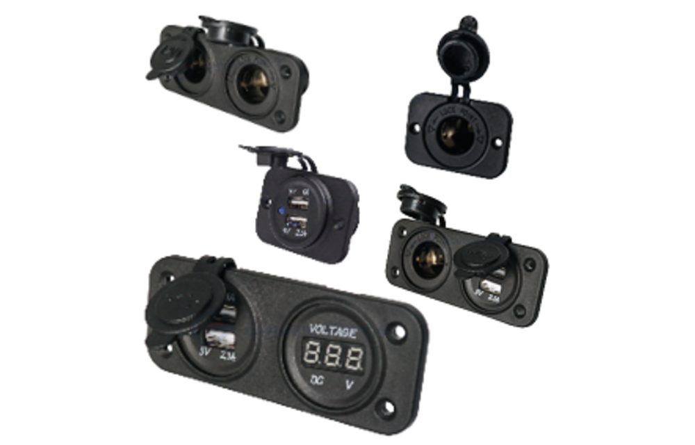 Allpa Waterdichte DC inbouw stekker met 2x USB ingangen (enkel)