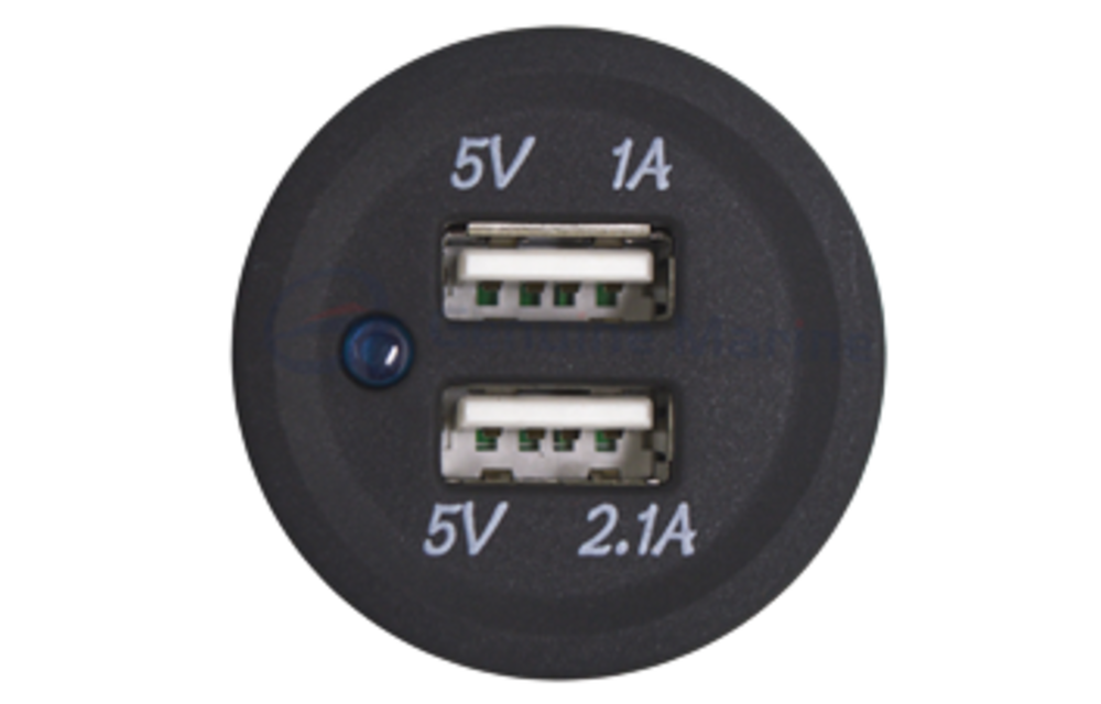 Allpa Waterdichte DC inbouw stekker met 2x USB ingangen (enkel)