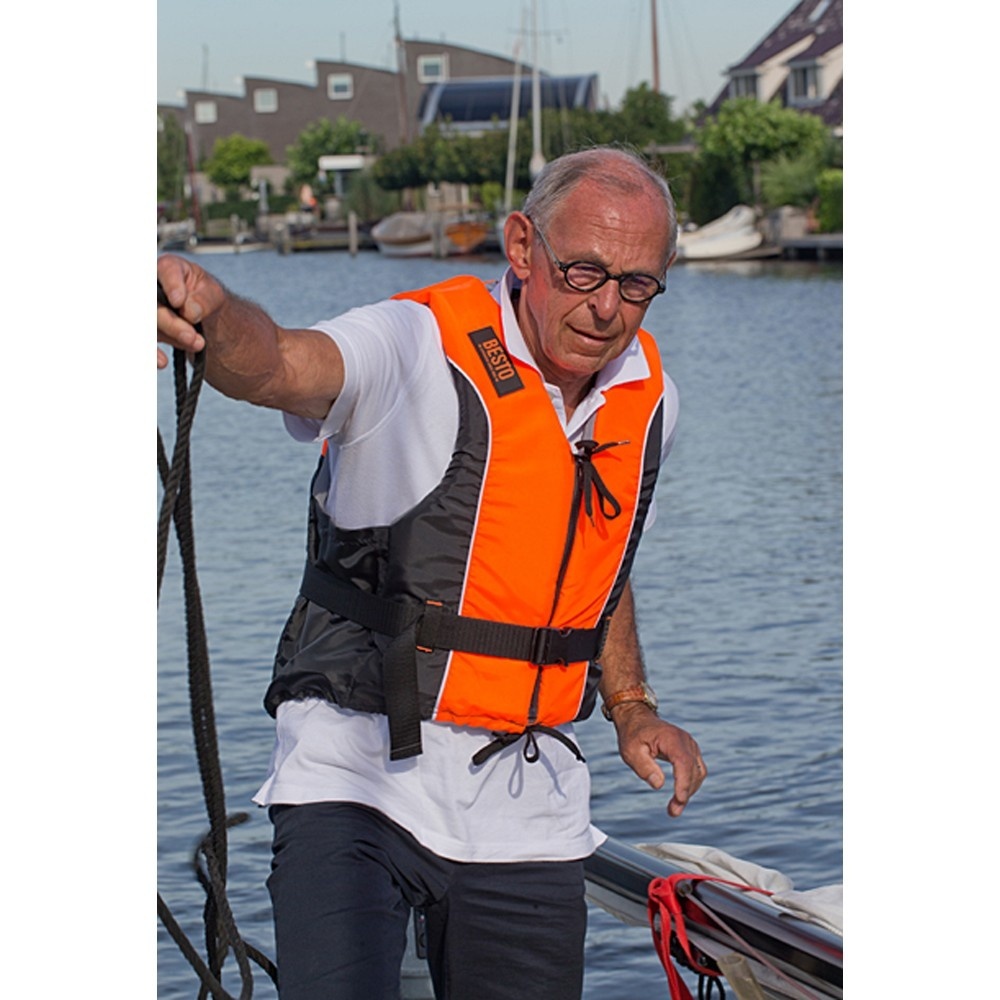 Besto Dinghy Zipper zwemvest 50N Oranje/Zwart