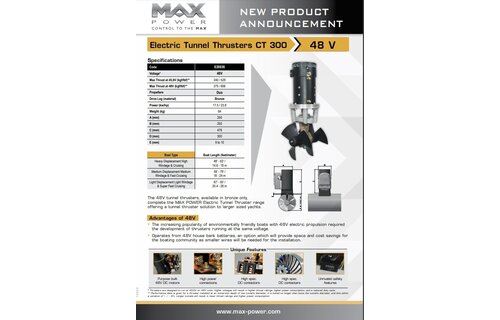 Max Power tunnelboegschroef brons 48V