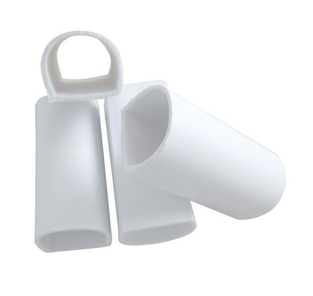 Steigerstootrand dubbel D-connector wit (4pcs)