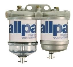 Allpa dubbel dieselfilter met waterafscheider