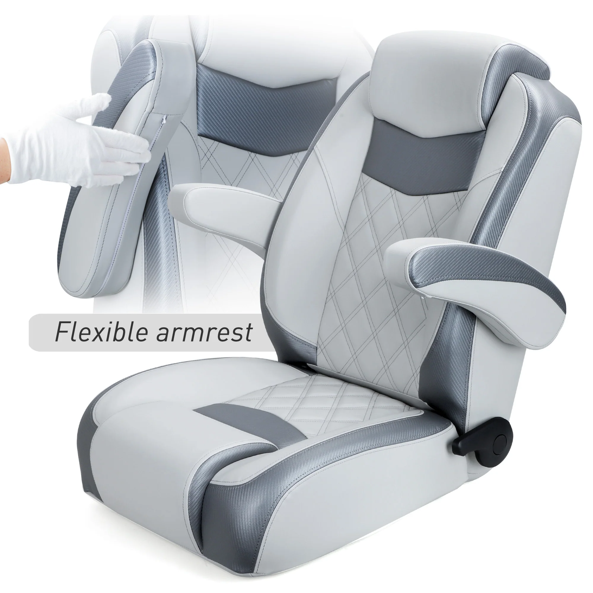 Captain bootstoel met armsteunen antraciet