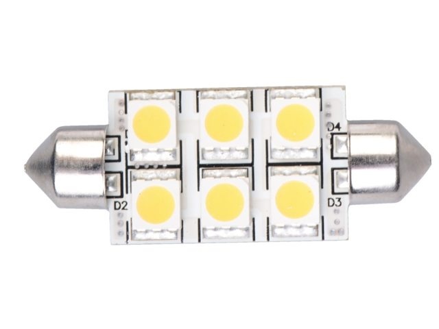 Ledlamp led6 festoon 10-30V 42mm - 1.2 watt
