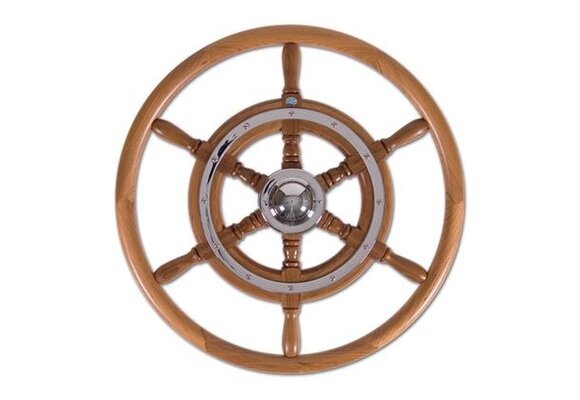 Stazo stuurwiel type 02 teak/chroom